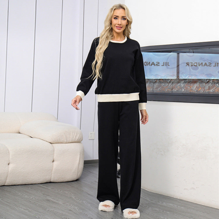 Damen gemütliches Freizeit-Loungewear-Set mit weitem Schnitt und dekorativem Bund Heidi-Mode