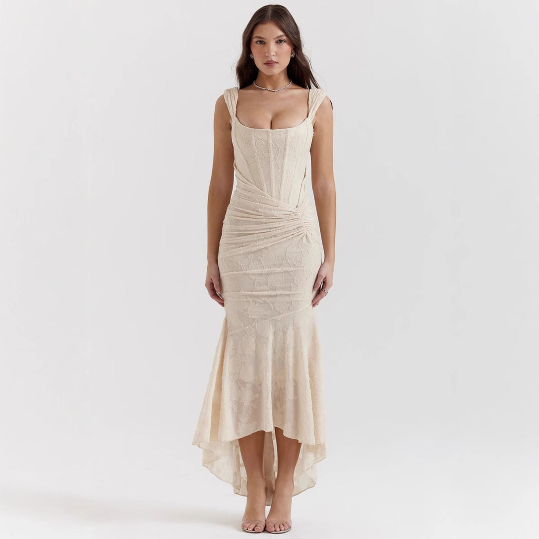 Damen Elegantes Maxikleid mit raffinierten Rüschen und schmeichelndem Schnitt Heidi-Mode