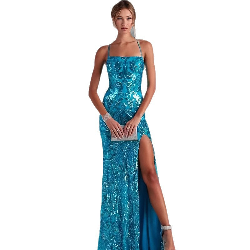 Damen Elegantes Abendkleid mit transparenten Akzenten und hohem Schlitz Heidi-Mode