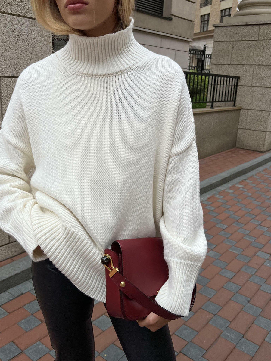 Damen Oversized Rollkragenpullover aus weichem Strick Heidi-Mode