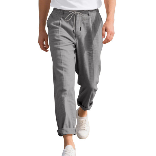 Herren lockere Sommerhose mit verstellbarem Kordelzug und atmungsaktiven Eigenschaften Heidi-Mode