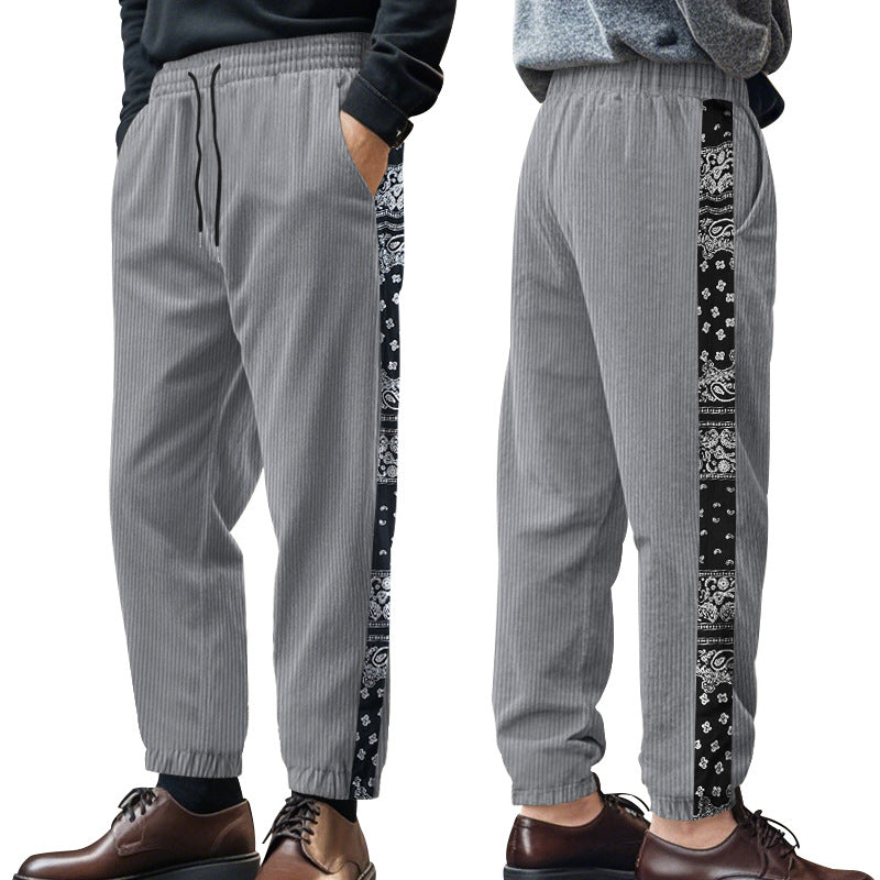 Herren Freizeit-Hose mit elastischem Bund und stylischem Bandana-Design Heidi-Mode