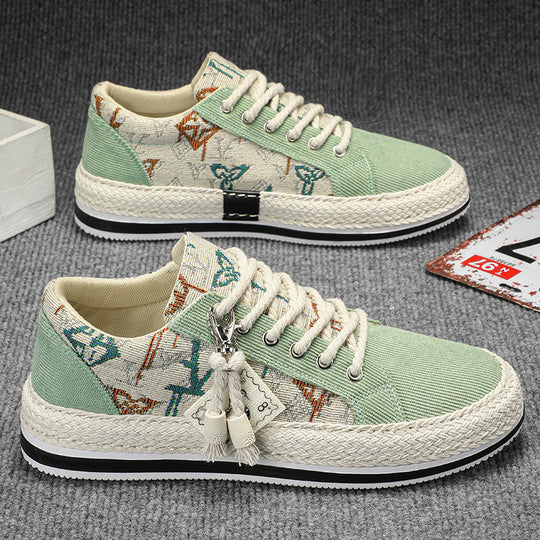 Damen Freizeit Espadrille Sneakers mit dekorativem Charm-Detail Heidi-Mode