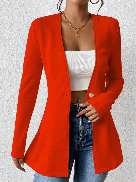 Damen elegante Blazerjacke mit asymmetrischem Schnitt Heidi-Mode