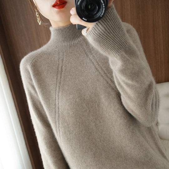 Damen kuscheliger Rollkragenpullover aus feinem Material mit lässigem Schnitt Heidi-Mode