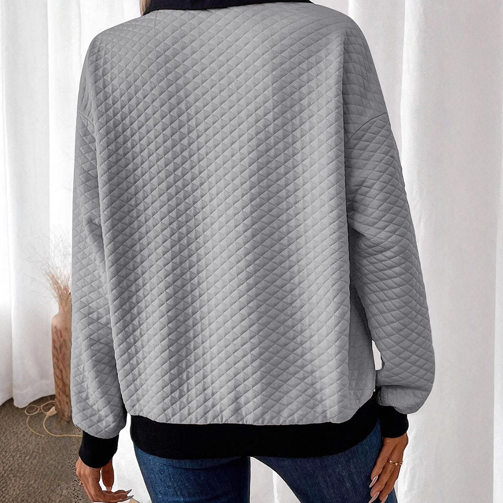 Damen stylischer und bequemer Sweatshirt mit Kragen Heidi-Mode