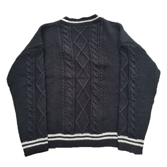 Damen Grobstrickjacke mit Sternen-Details und dekorativen Knöpfen Heidi-Mode