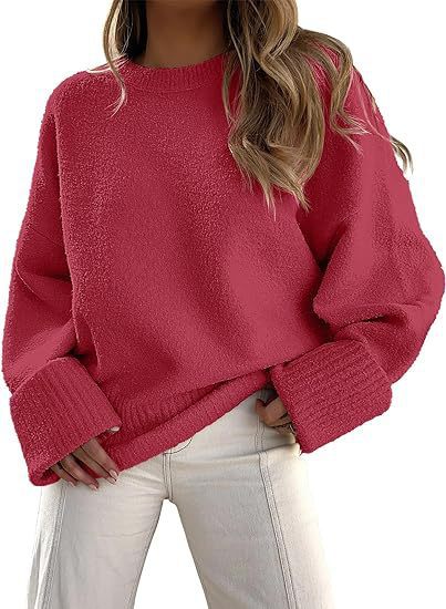 Damen Flauschiger Oversized Pullover mit breiten Bündchen Heidi-Mode