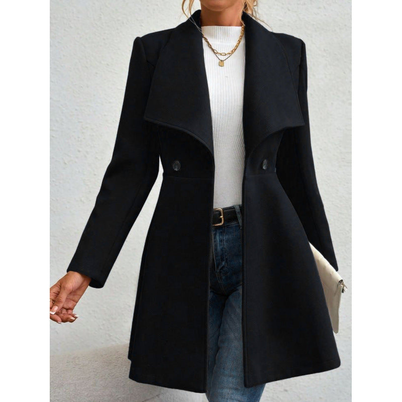 Damen schicke Übergangsjacke mit weitem Kragen Heidi-Mode