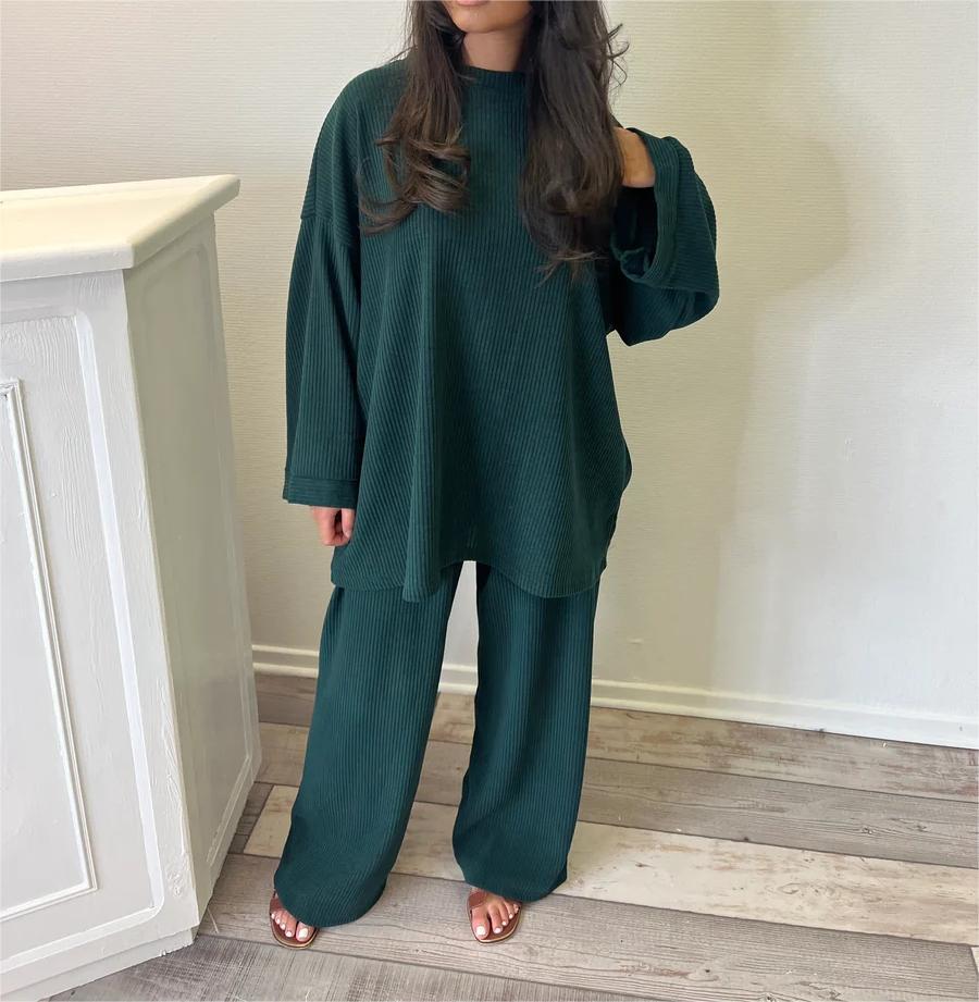 Damen Bequemes und stylisches Lounge-Set aus Rippstrick Heidi-Mode