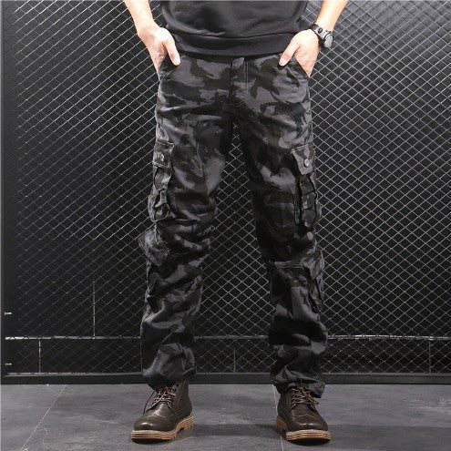 Herren Cargo-Hose mit multifunktionalen Taschen und modischem Camouflage-Design Heidi-Mode