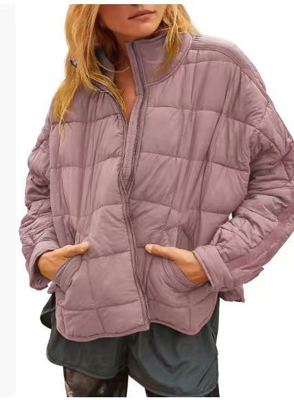 Damen Leichte Steppjacke mit hohem Kragen und praktischen Taschen Heidi-Mode