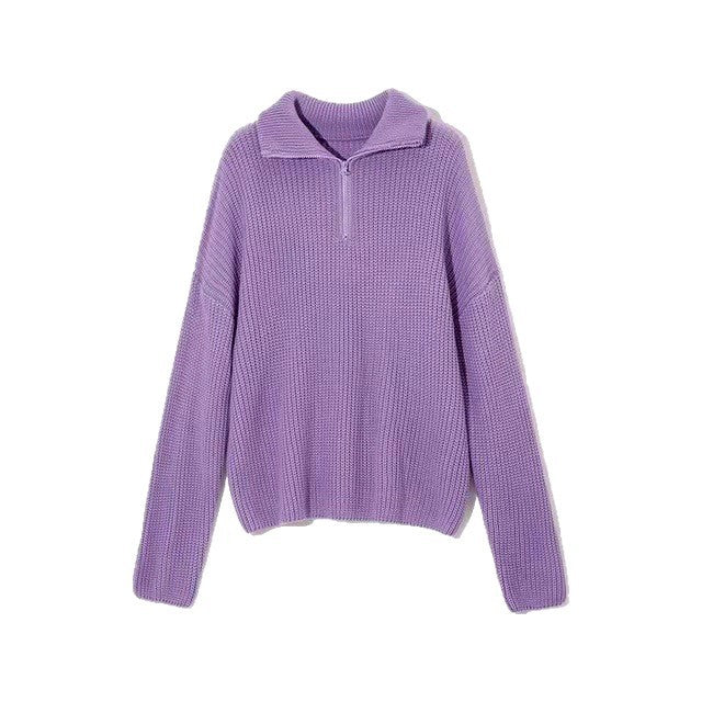 Damen Strickpullover mit Stehkragen Heidi-Mode