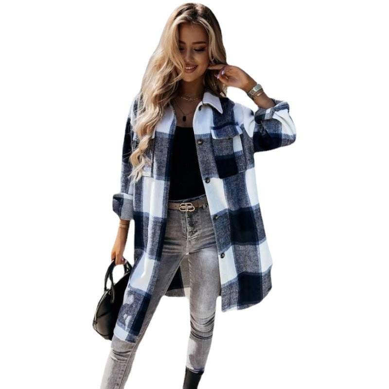 Damen Karierte Overshirt Heidi-Mode