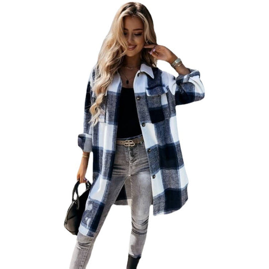 Damen Karierte Overshirt Heidi-Mode