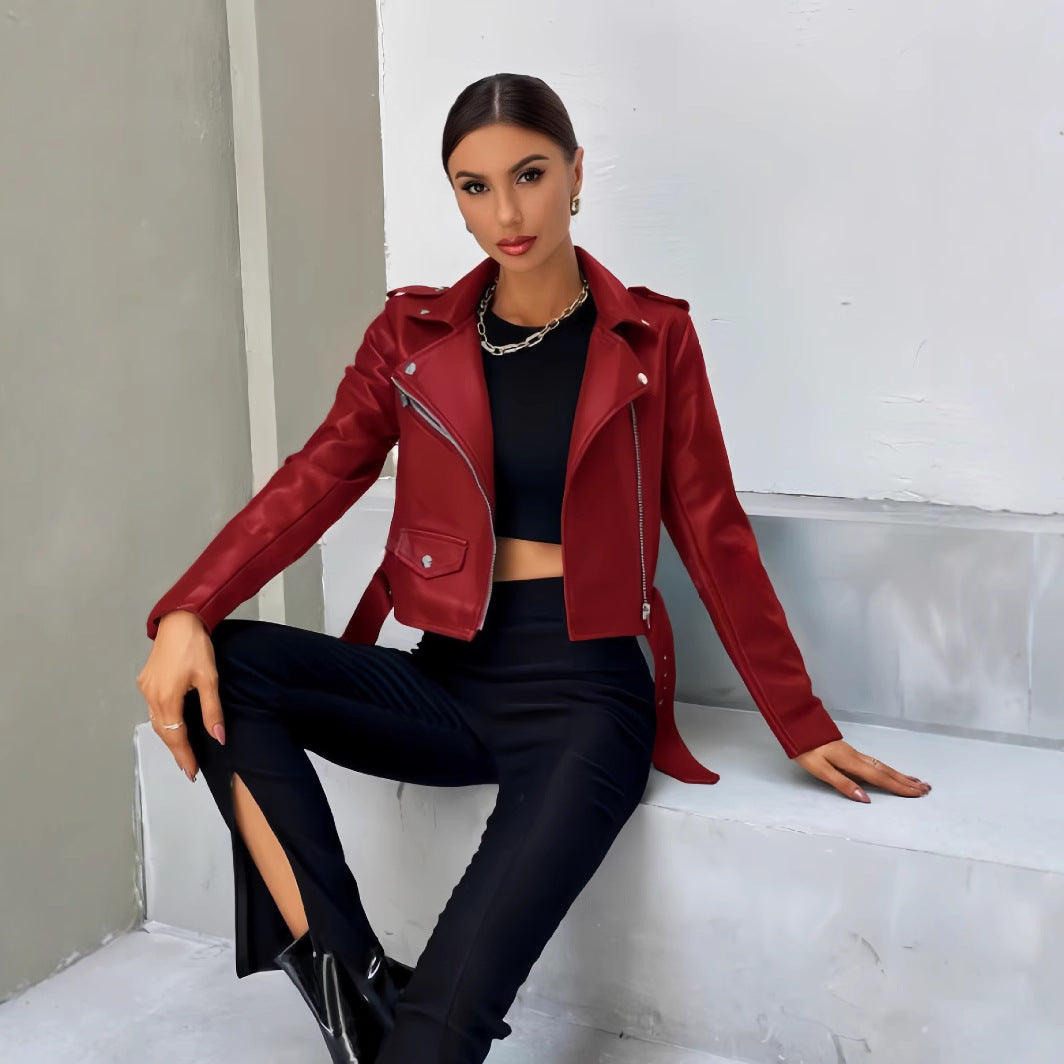 Damen cropped Bikerjacke Heidi-Mode