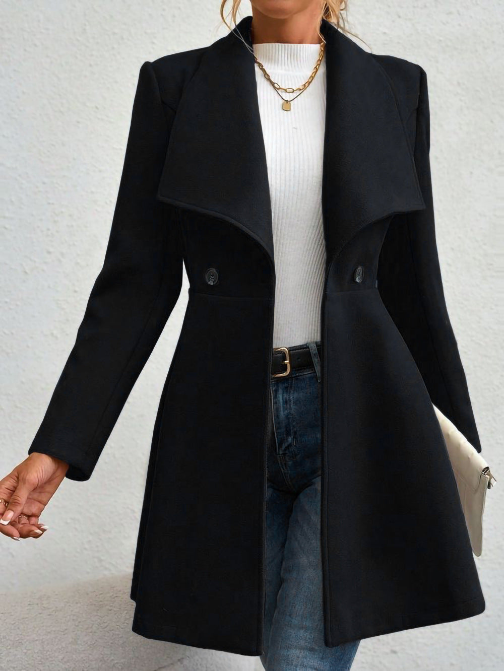 Damen Trendige Finelapel-Manteljacke Heidi-Mode