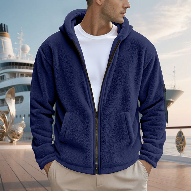 Herren Fleecejacke mit hohem Kragen und Wärmeisolierung Heidi-Mode