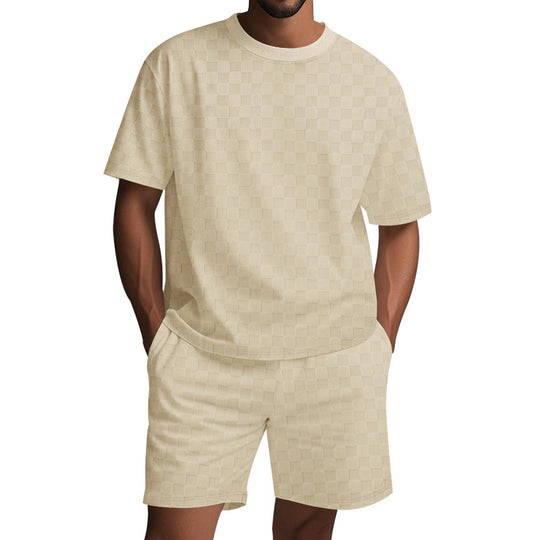 Damen Freizeit-Set mit strukturiertem T-Shirt und Shorts Heidi-Mode