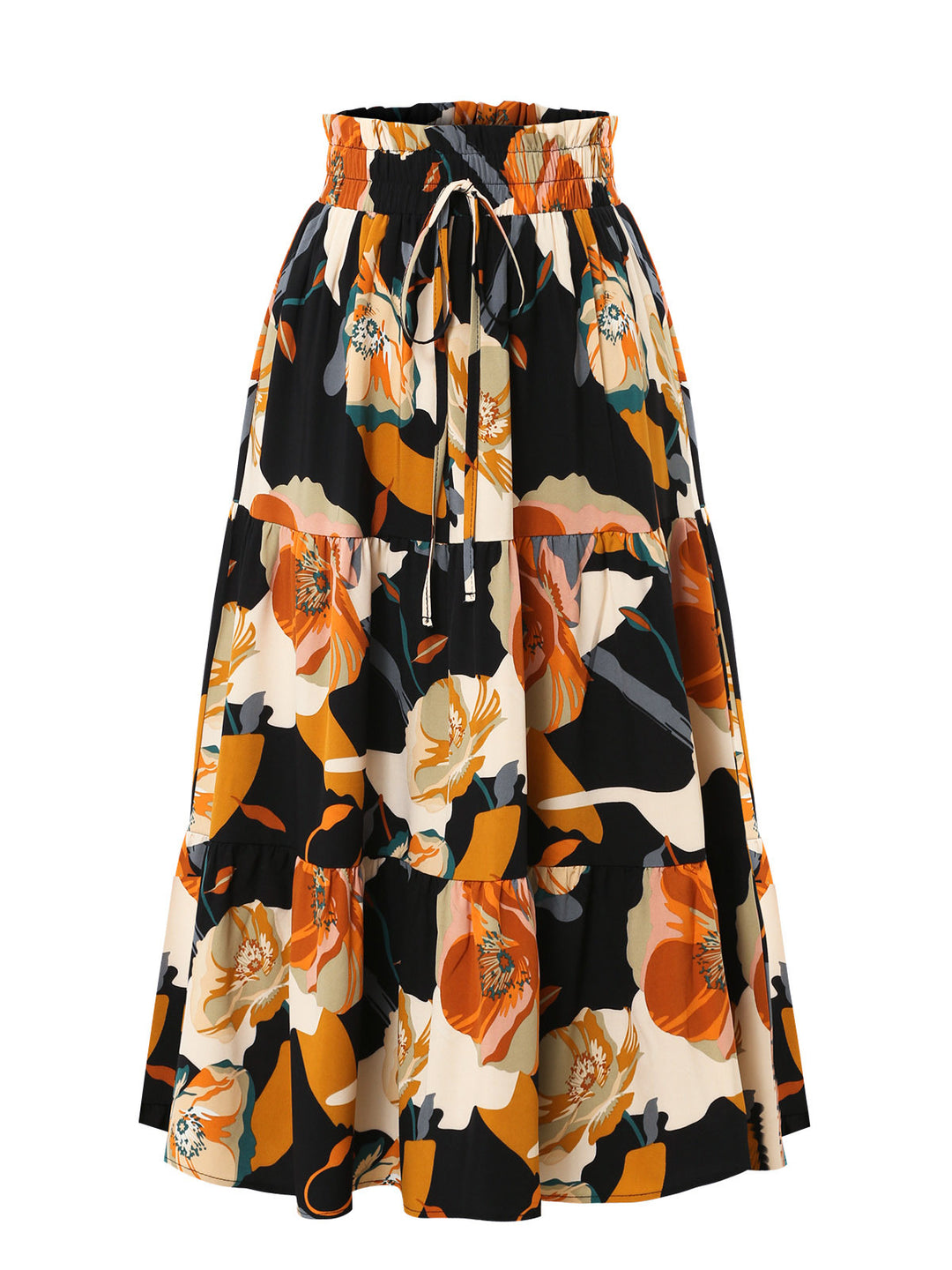Damen Midirock mit floralem Design Heidi-Mode