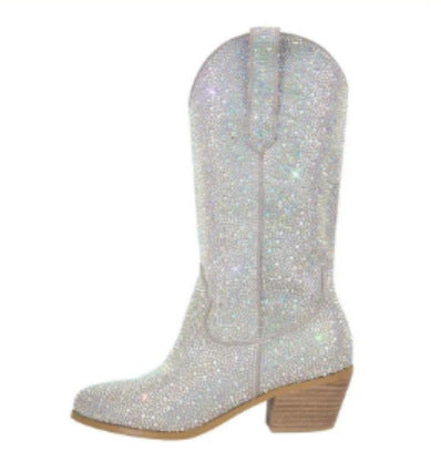 Femme Glitzernde Western-Stiefeletten Heidi-Mode