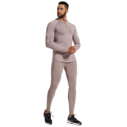 Herren Funktionsshirt mit bereichsspezifischen Nähten und Kompressions-Leggings Heidi-Mode