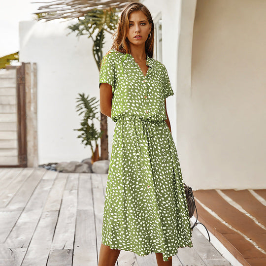 Heidi | Sommerkleid mit kurzen Ärmeln und Polka Dots