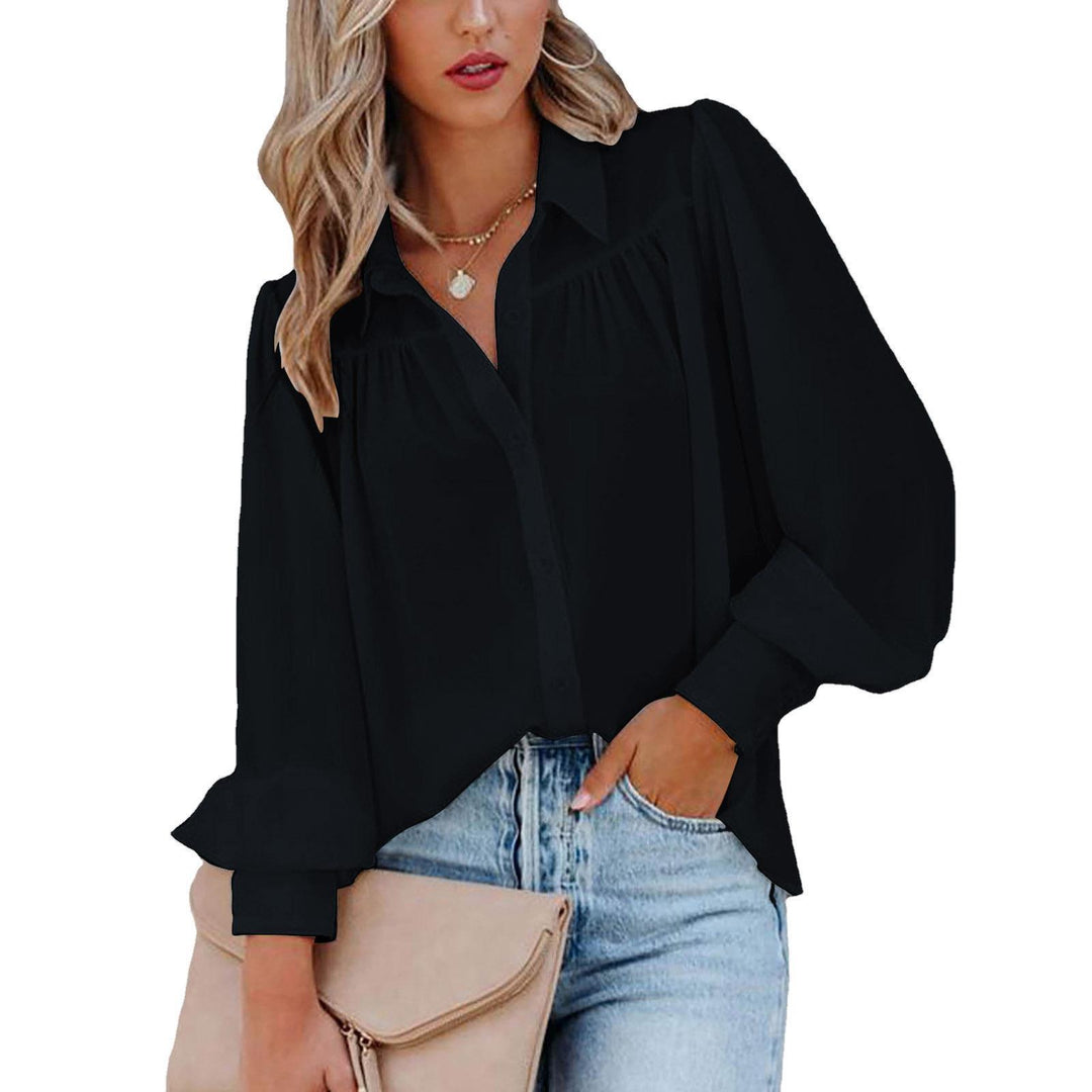 Damen Bluse mit voluminösen Ärmeln und eleganten Rüschendetails Heidi-Mode