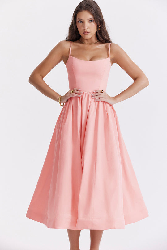 Damen Maxikleid mit floralem Print und verstellbaren Spaghettiträgern Heidi-Mode