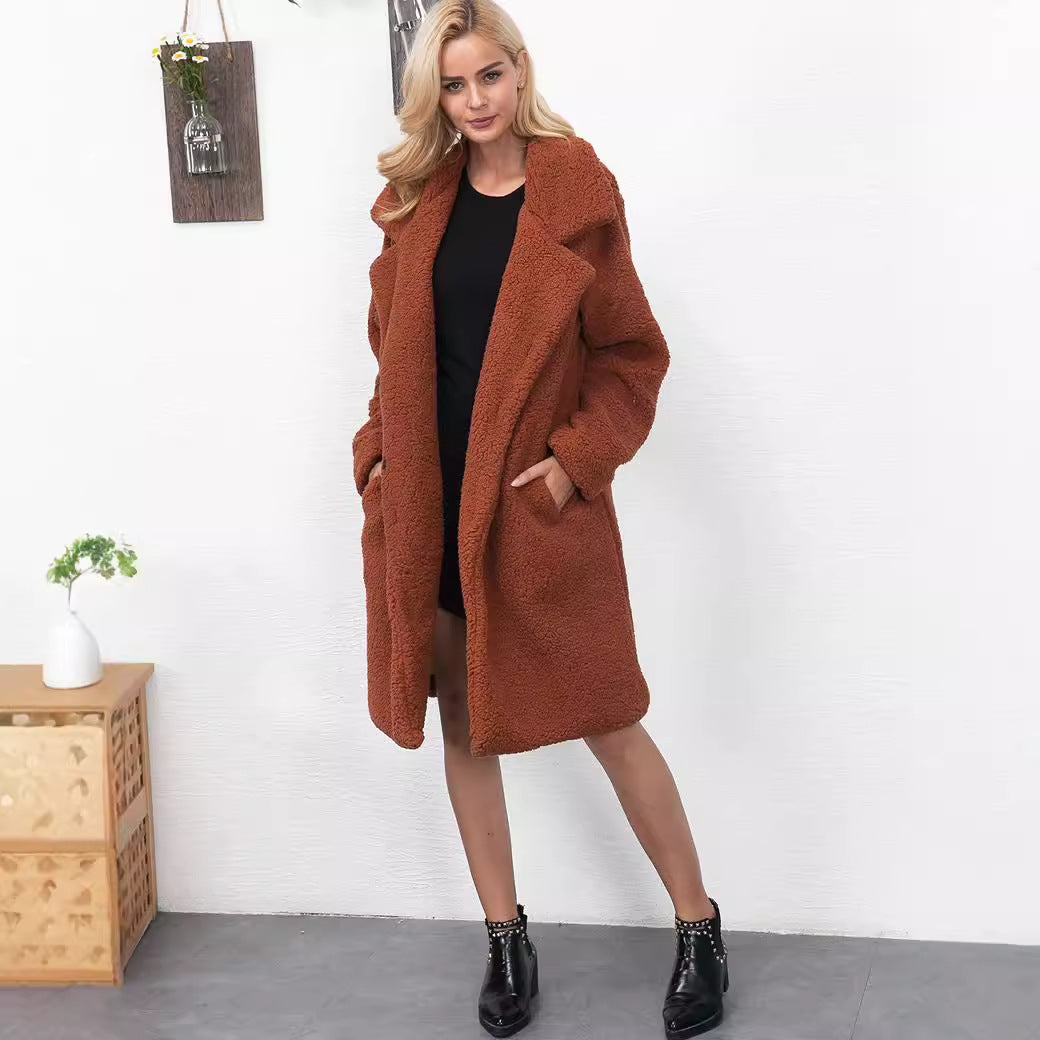 Damen Kuscheliger Teddy-Mantel Heidi-Mode