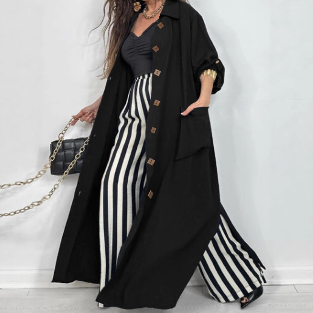 Damen Oversized Longblazer mit funktionalen Taschendetails Heidi-Mode