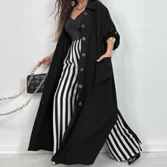 Damen Oversized Longblazer mit funktionalen Taschendetails Heidi-Mode