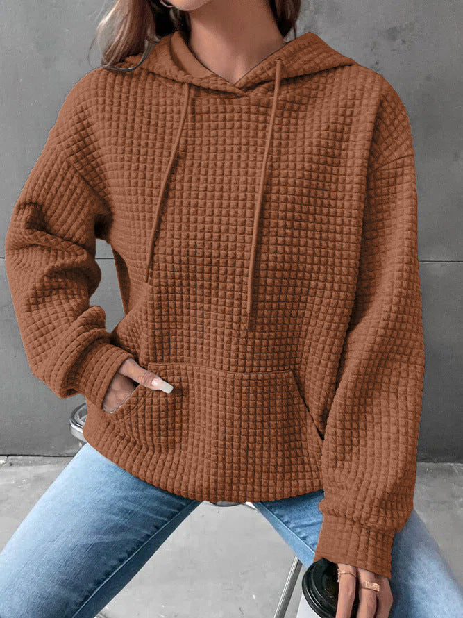 Damen Kapuzensweatshirt mit strukturiertem Design Heidi-Mode