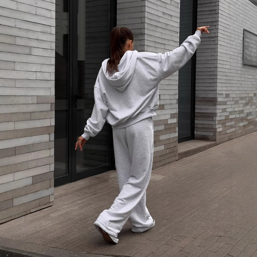 Damen Sportlicher Oversized Hoodie und weite Jogginghose Set Heidi-Mode