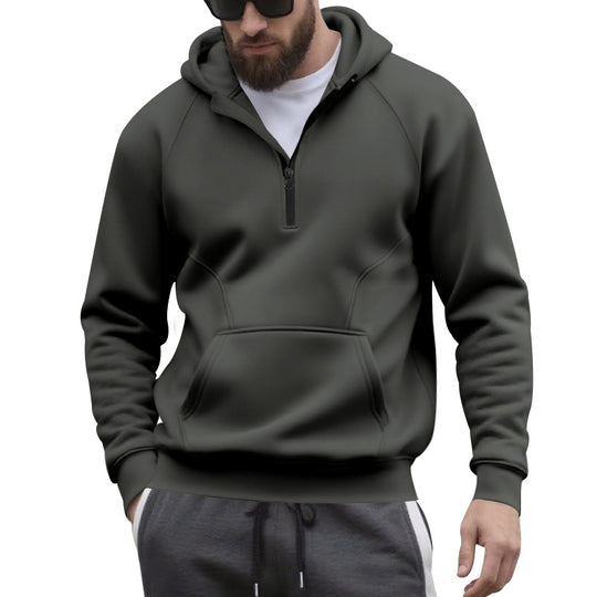 Herren Kapuzensweater mit Reißverschluss und praktischer Kängurutasche Heidi-Mode