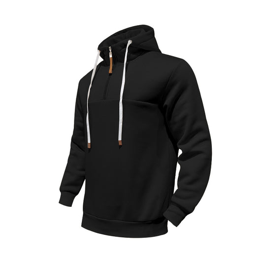 Herren Kapuzensweater mit halbem Reißverschluss und modernem Schnitt Heidi-Mode