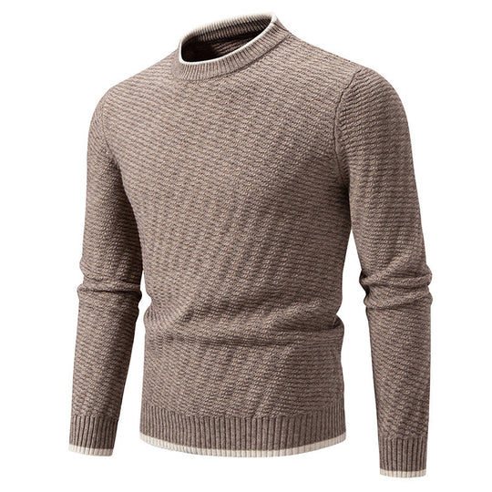 Herren strukturierter Pullover mit hochabschließendem Kragen Heidi-Mode