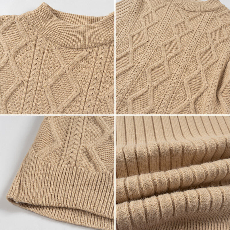 Herren Pullover aus strukturiertem Strickmaterial Heidi-Mode