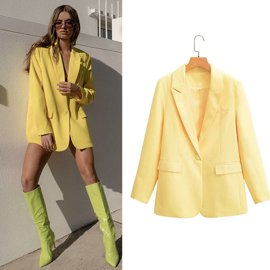 Damen Elegante Blazerjacke im modernen Schnitt und praktischem Reverskragen Heidi-Mode