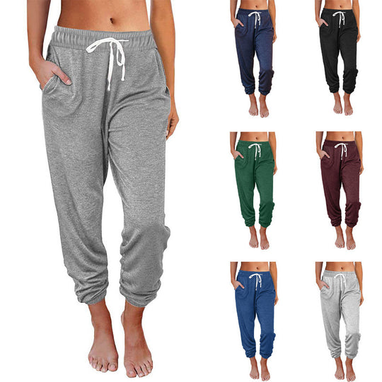 Damen bequeme Sweatpants mit Kordelzug und praktischen Taschen Heidi-Mode