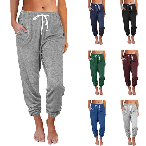 Damen bequeme Sweatpants mit Kordelzug und praktischen Taschen Heidi-Mode