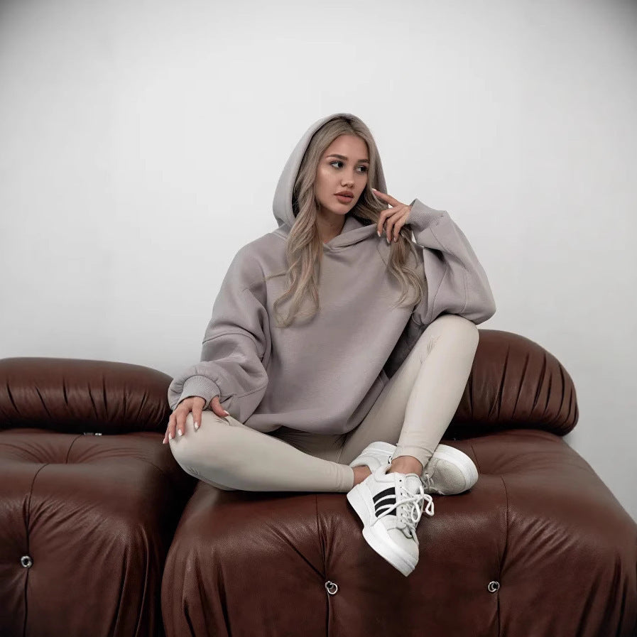 Damen oversized Kapuzenpullover mit lässigem Schnitt und Kängurutasche Heidi-Mode