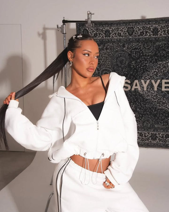 Damen lässiger Oversized Sportanzug mit reflektierenden Details Heidi-Mode