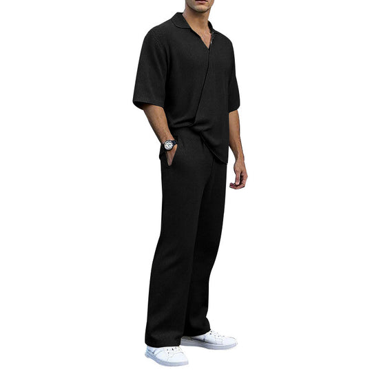Herren elegantes Freizeit-Outfit aus weichem Strickmaterial mit lässigem Schnitt Heidi-Mode