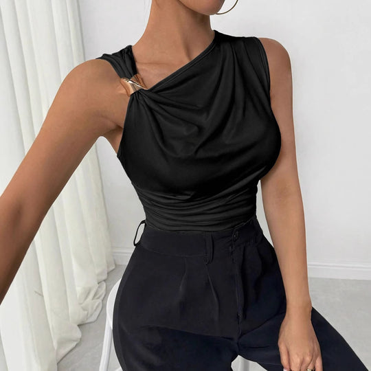 Damen ärmelloses Top mit dekorativem Knoten Heidi-Mode