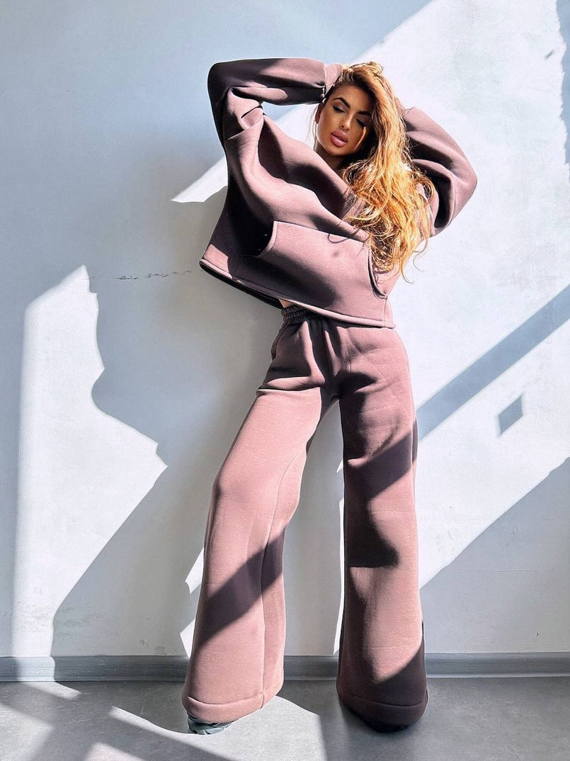Damen Cooles Oversized Hoodie und weite Freizeithose Heidi-Mode
