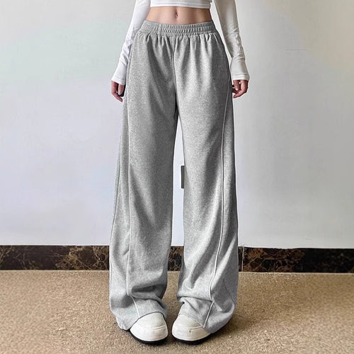 Damen Lässige Jogginghose mit weitem Schnitt und elastischem Bund Heidi-Mode