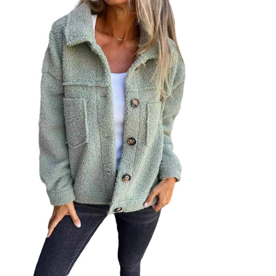 Damen Kuschelige und modische Fleecejacke mit praktischen Taschen Heidi-Mode