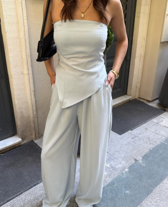 Damen Elegantes Jumpsuit mit asymmetrischem Schnitt und verführerischem Oberteil Heidi-Mode