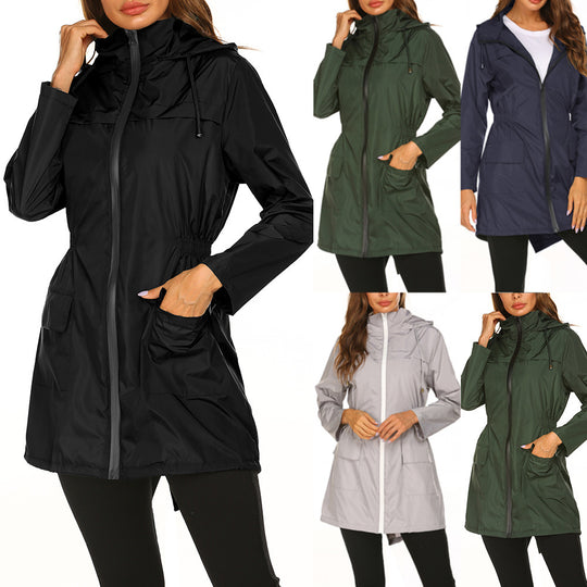 Damen praktische Freizeitjacke mit verstellbarem Bund und großen Taschen Heidi-Mode